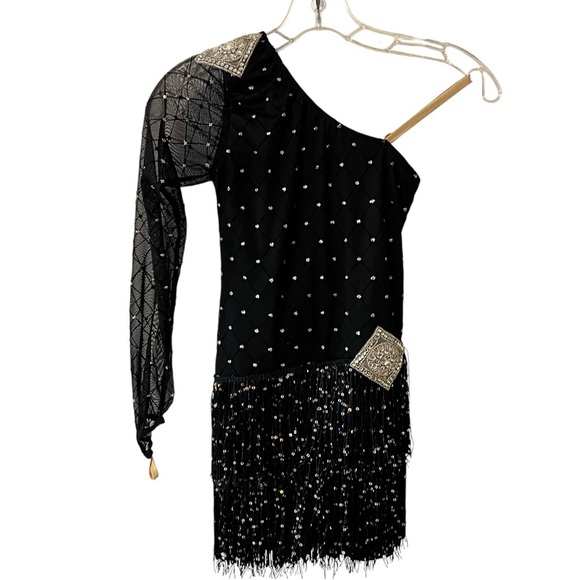 Revolution Dance Girl’s Flapper Dress STYLE #RC17029 COLOR: Black Large Child - Picture 4 of 16